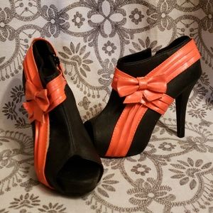 Black and orange heels
